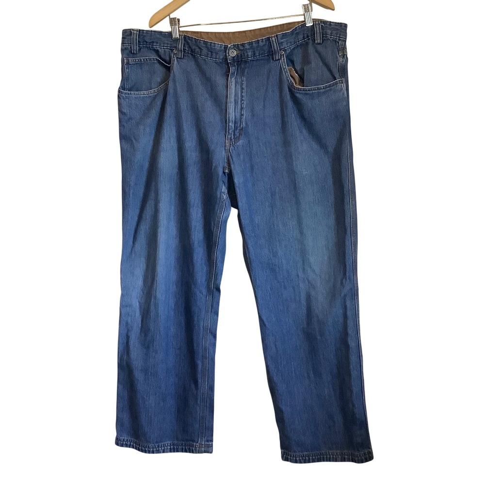 Duluth Trading Co Ballroom Blue Jeans Mens 46x30 (42x30)Relaxed Fit Work Denim